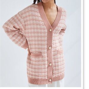 BABATON ARITZIA Lacer Cardigan Pink/Sweet Cream Small